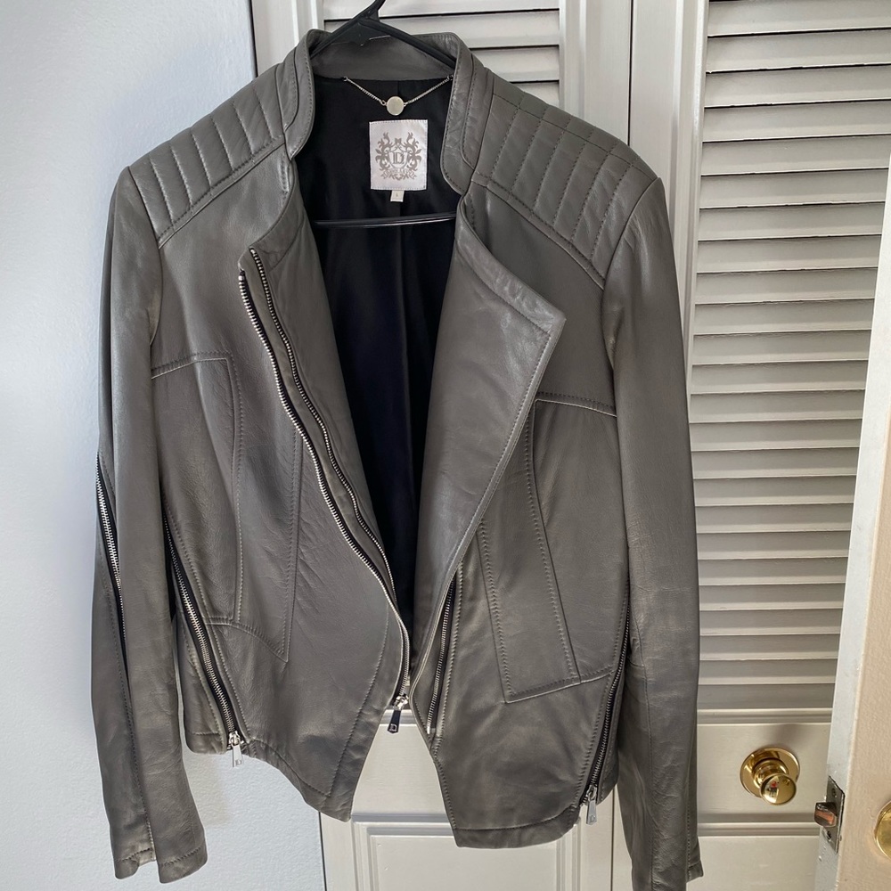 Grey Leather Jacket